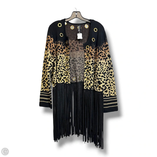 Cardigan By Clothes Mentor In Animal Print, Size: Xl