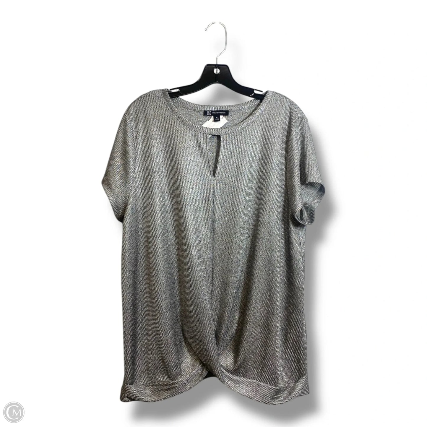 Top Short Sleeve By Inc In Silver, Size: Xl