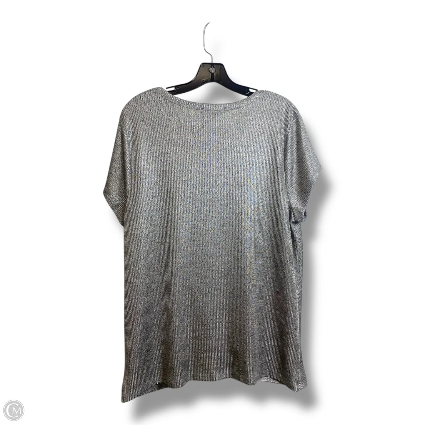 Top Short Sleeve By Inc In Silver, Size: Xl