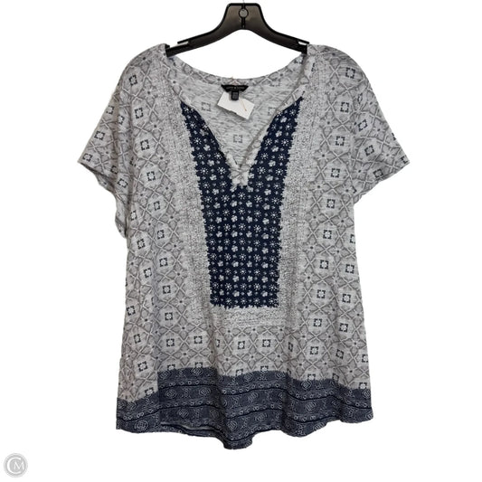 Top Short Sleeve Basic By Lucky Brand In Blue, Size: 1x