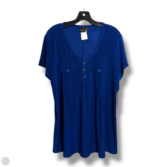 Top Short Sleeve Basic By Clothes Mentor In Blue, Size: 1x