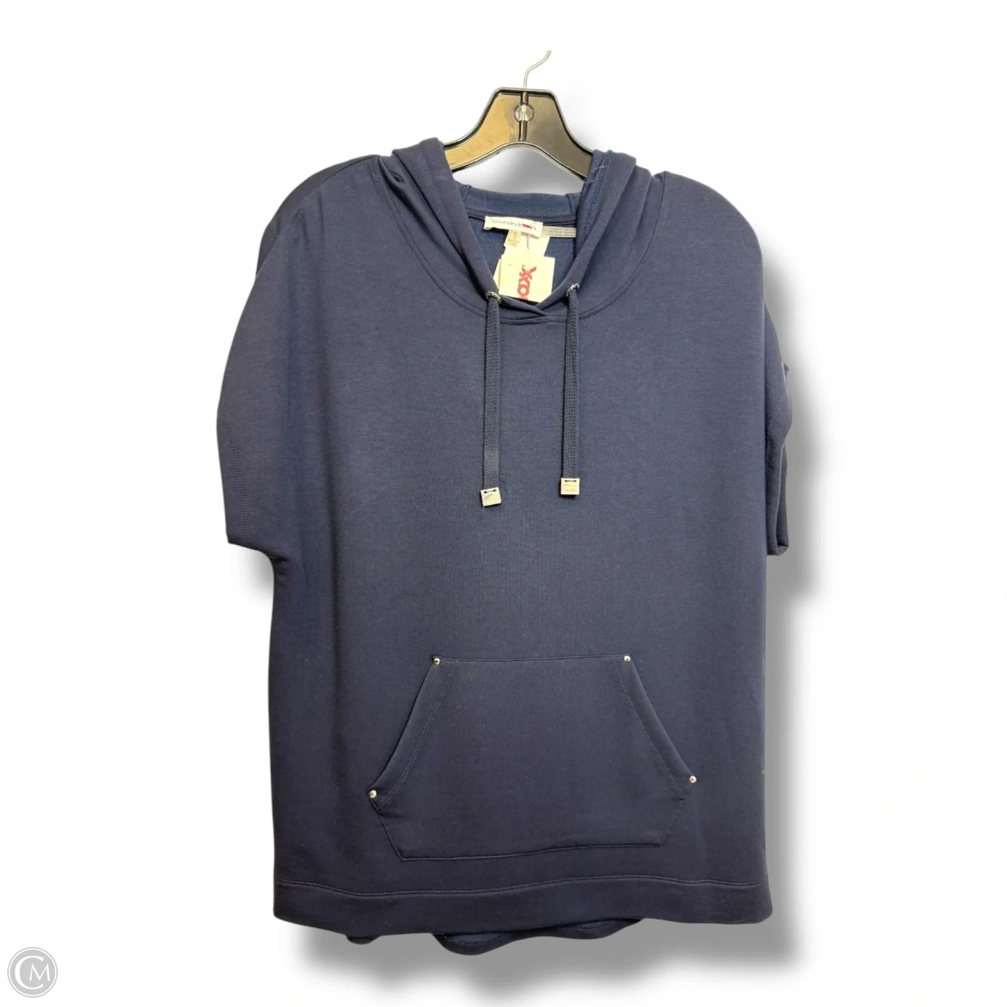 Top Short Sleeve By Calvin Klein In Navy, Size: M