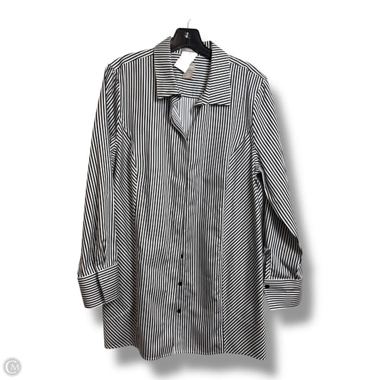 Top Long Sleeve Basic By Chicos In Striped Pattern, Size: L