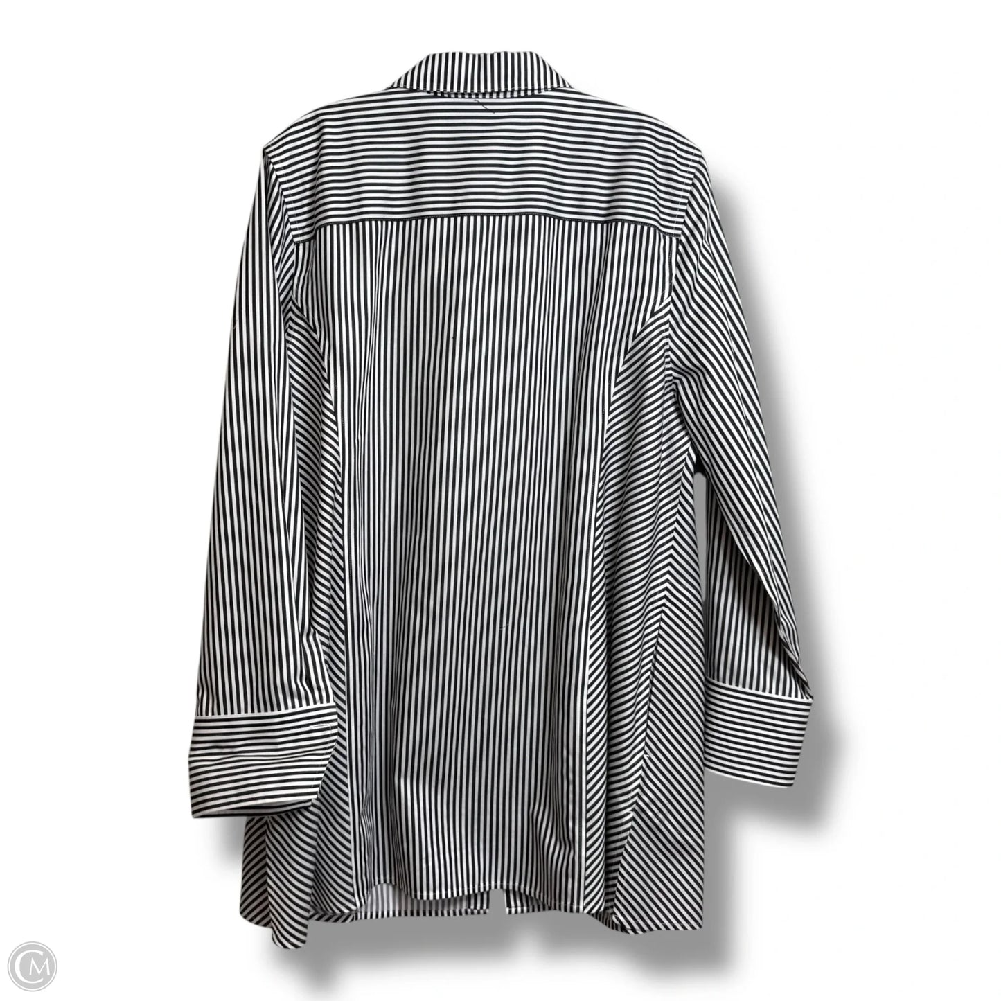 Top Long Sleeve Basic By Chicos In Striped Pattern, Size: L
