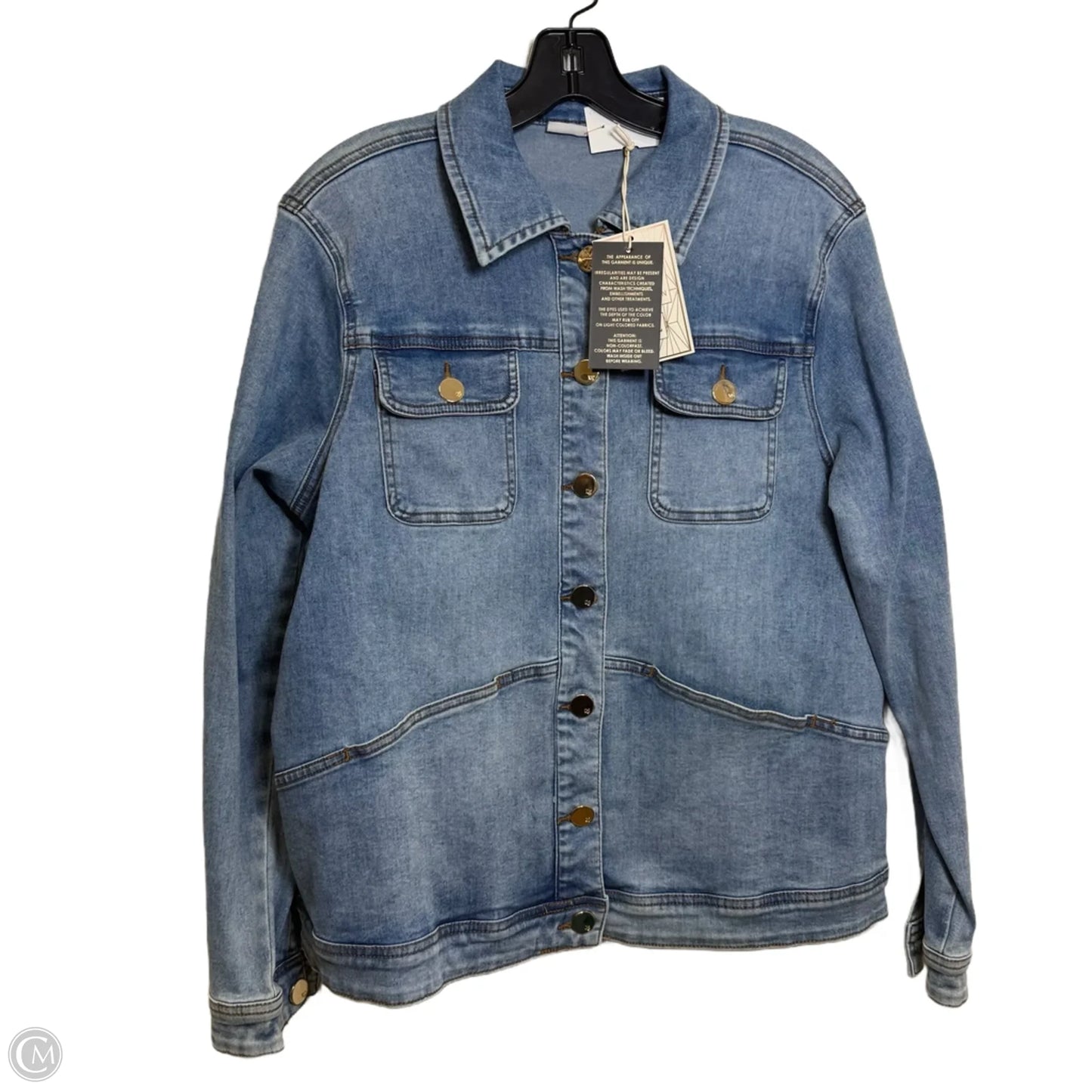 Jacket Denim By Dg2 In Blue Denim, Size: L