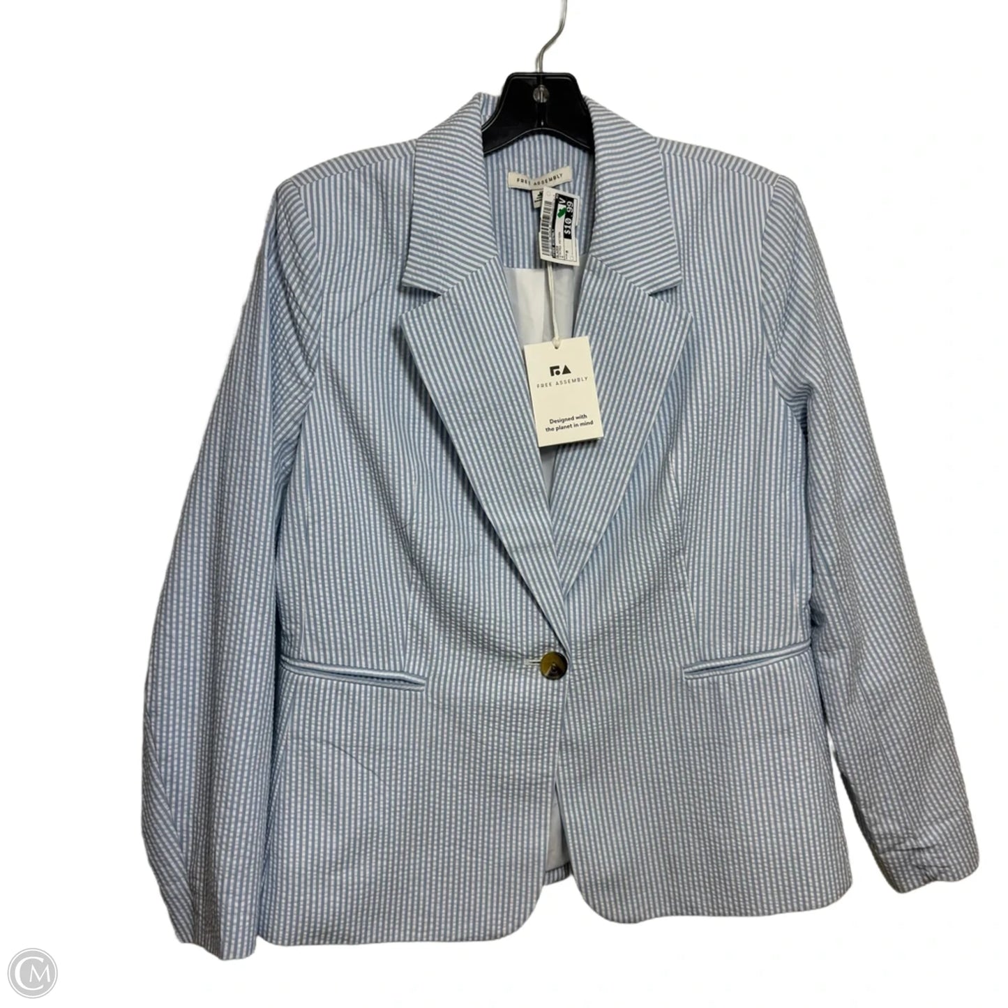 Blazer By Free Assembly In Striped Pattern, Size: M