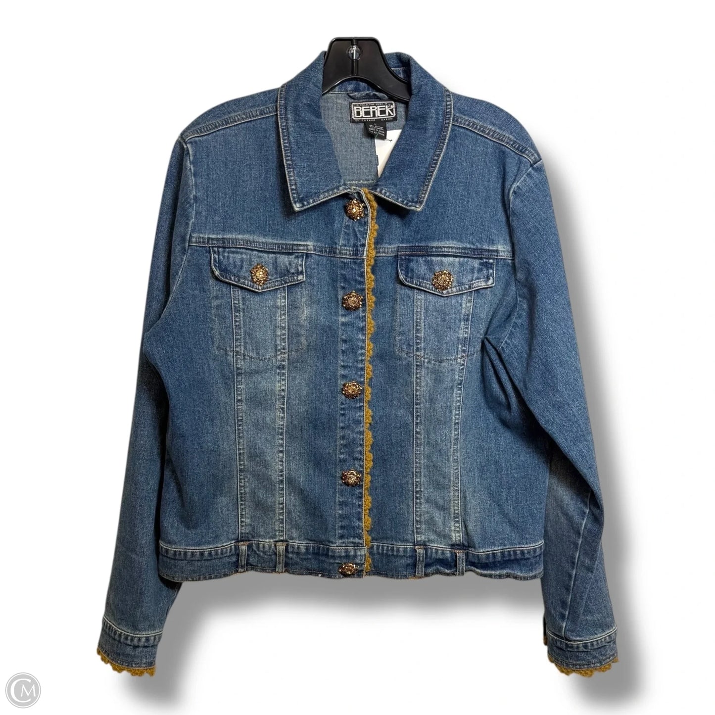 Jacket Denim By Clothes Mentor In Blue Denim, Size: L
