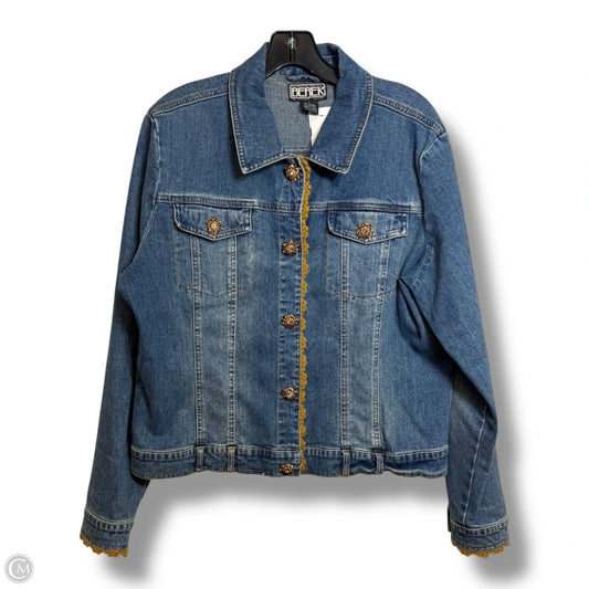 Jacket Denim By Clothes Mentor In Blue Denim, Size: L