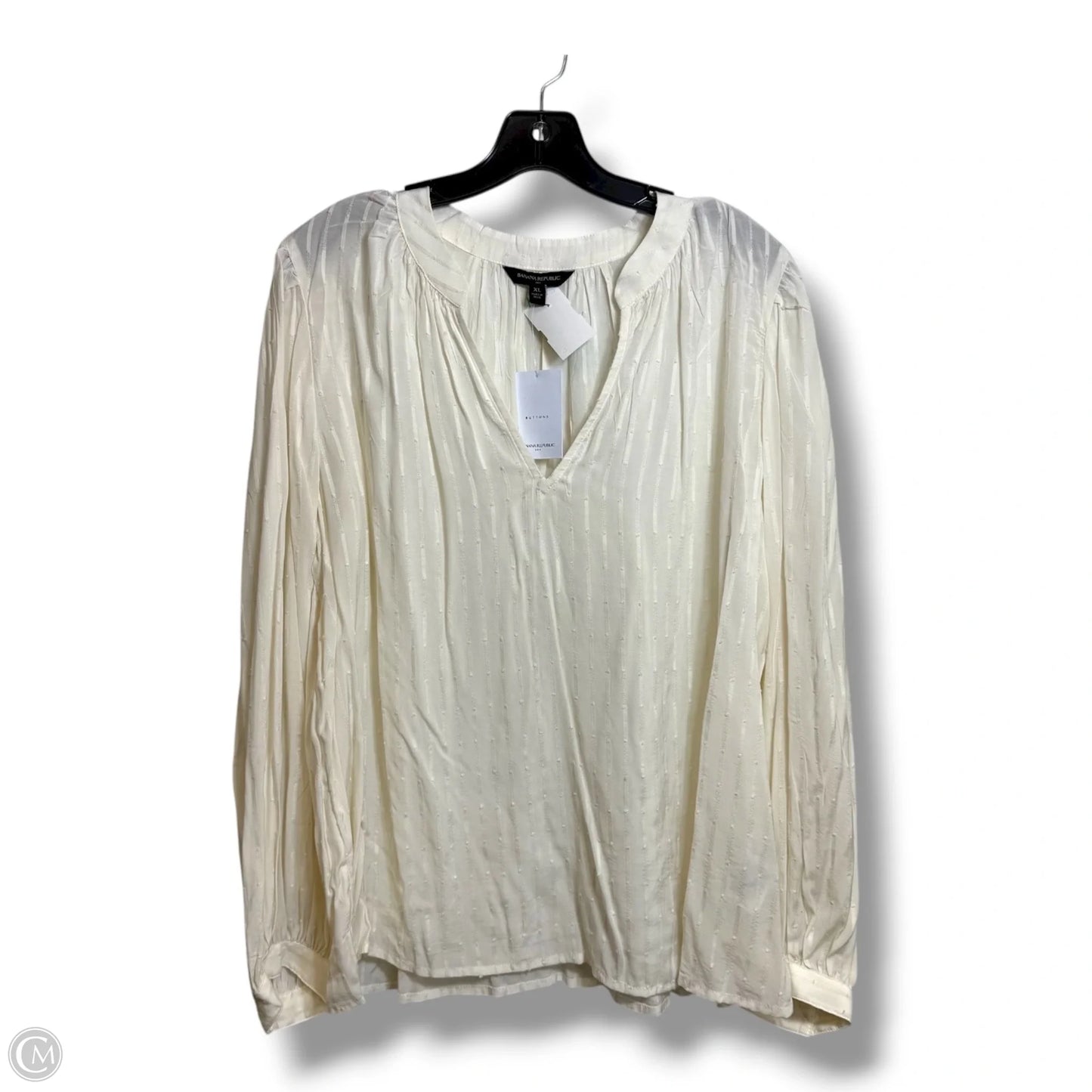 Top Long Sleeve Basic By Banana Republic In White, Size: Xl