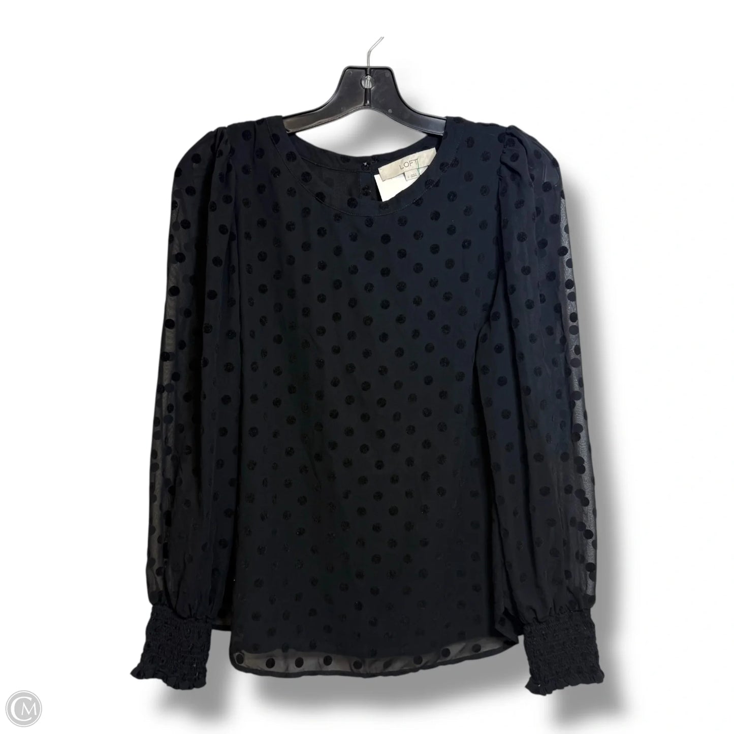 Top Long Sleeve Basic By Loft In Black, Size: S