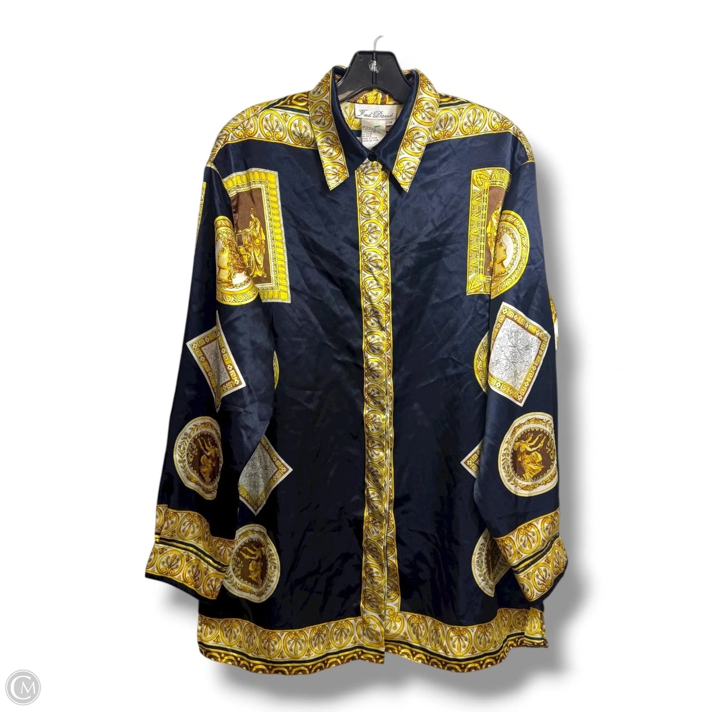 Top Long Sleeve Basic By Fred David In Multi-colored, Size: 14