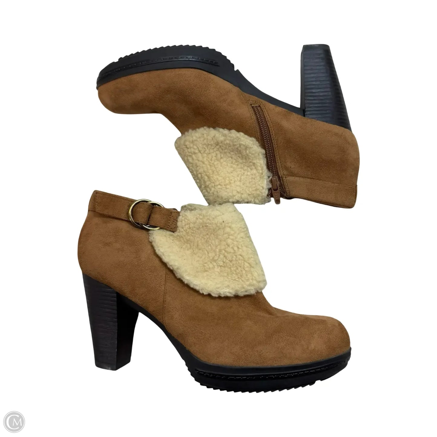Boots Ankle Heels By Naturalizer In Brown, Size: 9.5