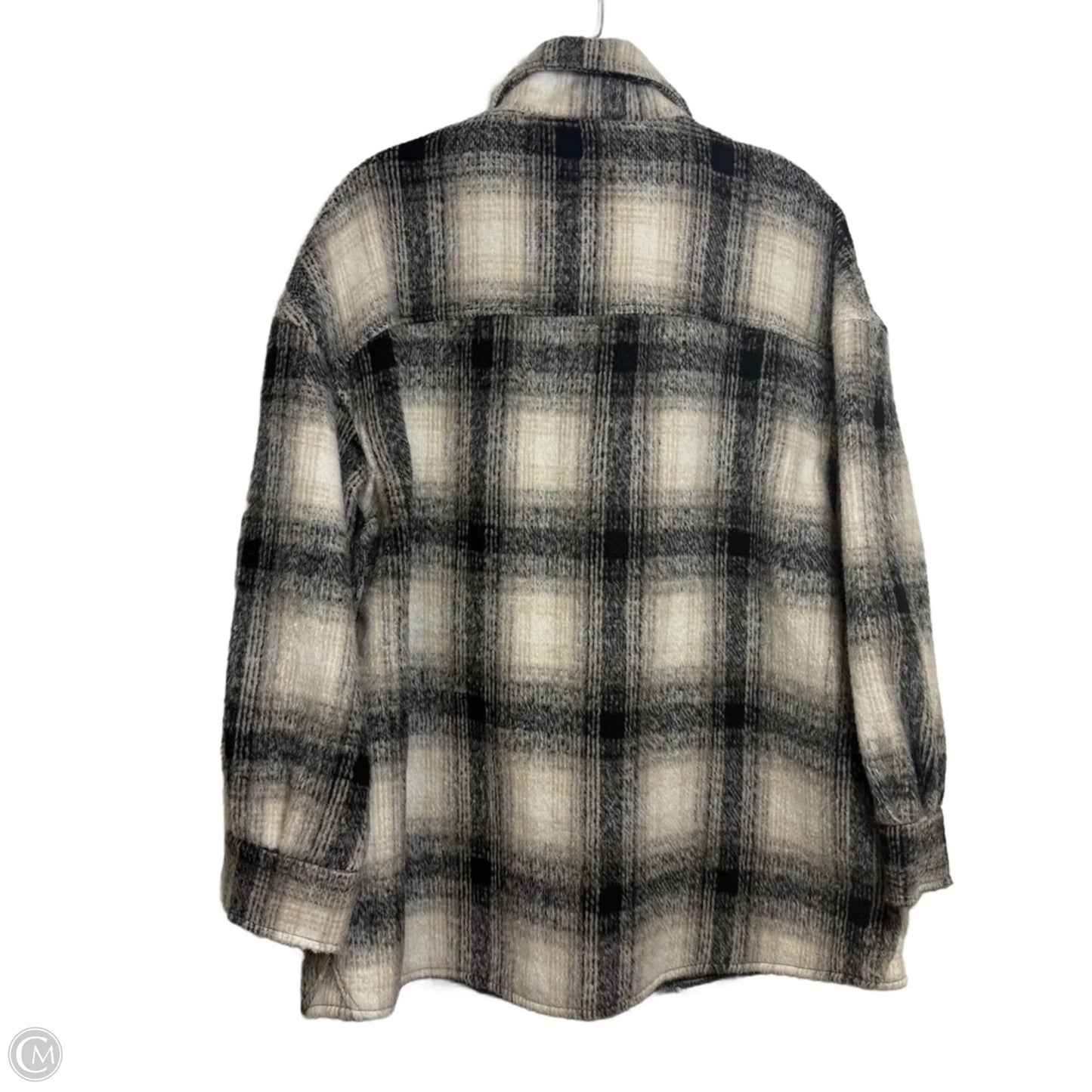 Jacket Shirt By Bagatelle In Plaid Pattern, Size: L