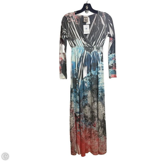 Dress Casual Maxi By Clothes Mentor In Blue & Grey, Size: S
