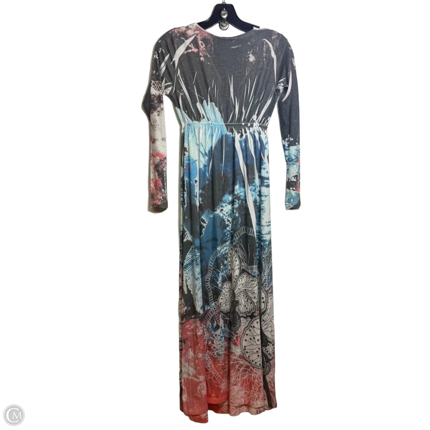 Dress Casual Maxi By Clothes Mentor In Blue & Grey, Size: S