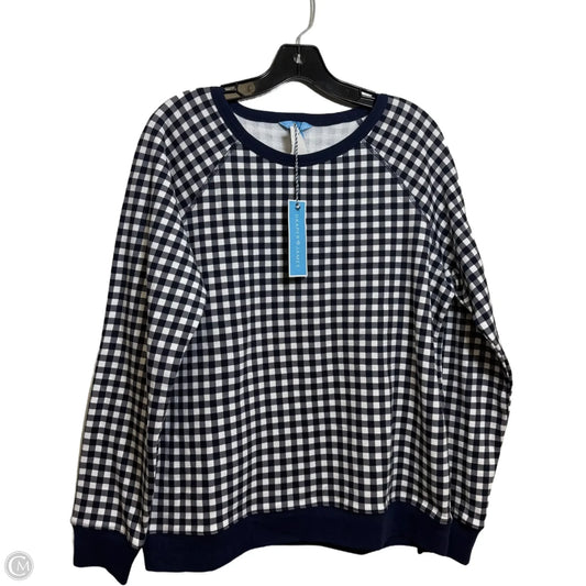 Top Long Sleeve Basic By Draper James In Checkered Pattern, Size: L