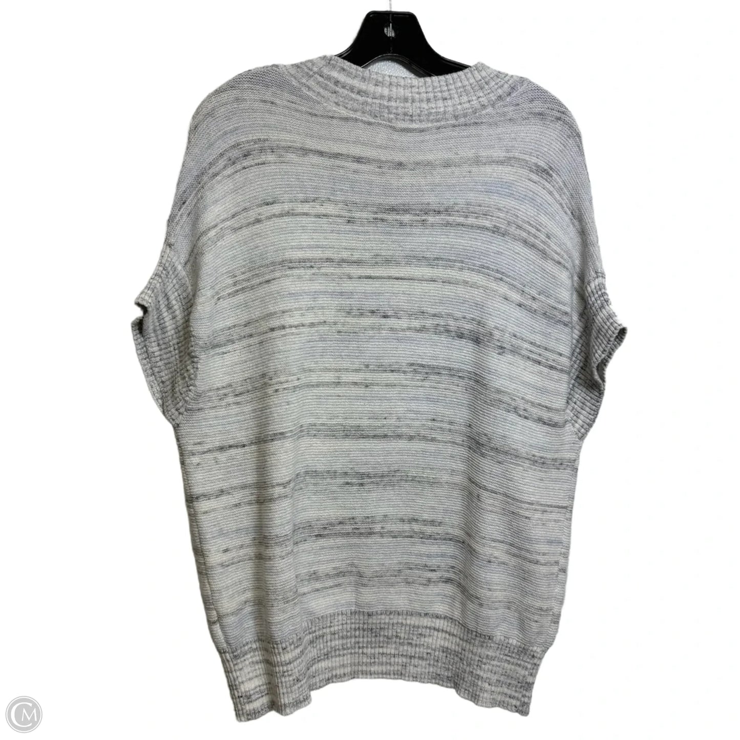 Top Short Sleeve Basic By Haven In Grey & White, Size: L