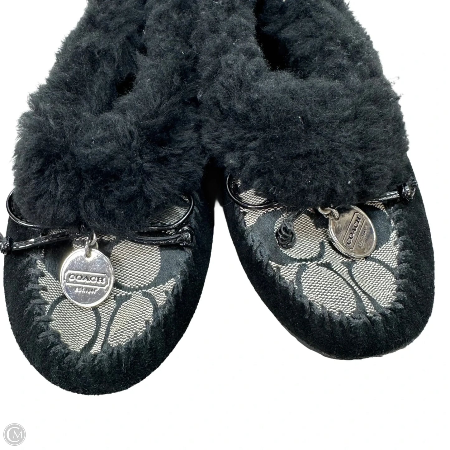 Slippers Designer By Coach In Black, Size: 7