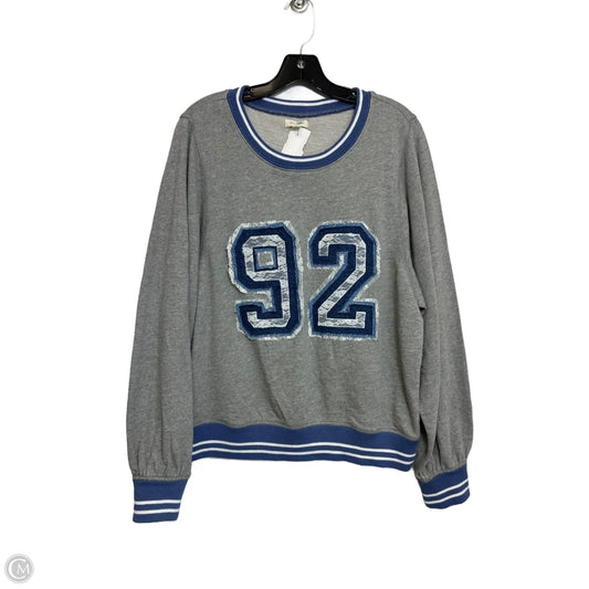 Sweatshirt Crewneck By Pilcro In Blue & Grey, Size: S