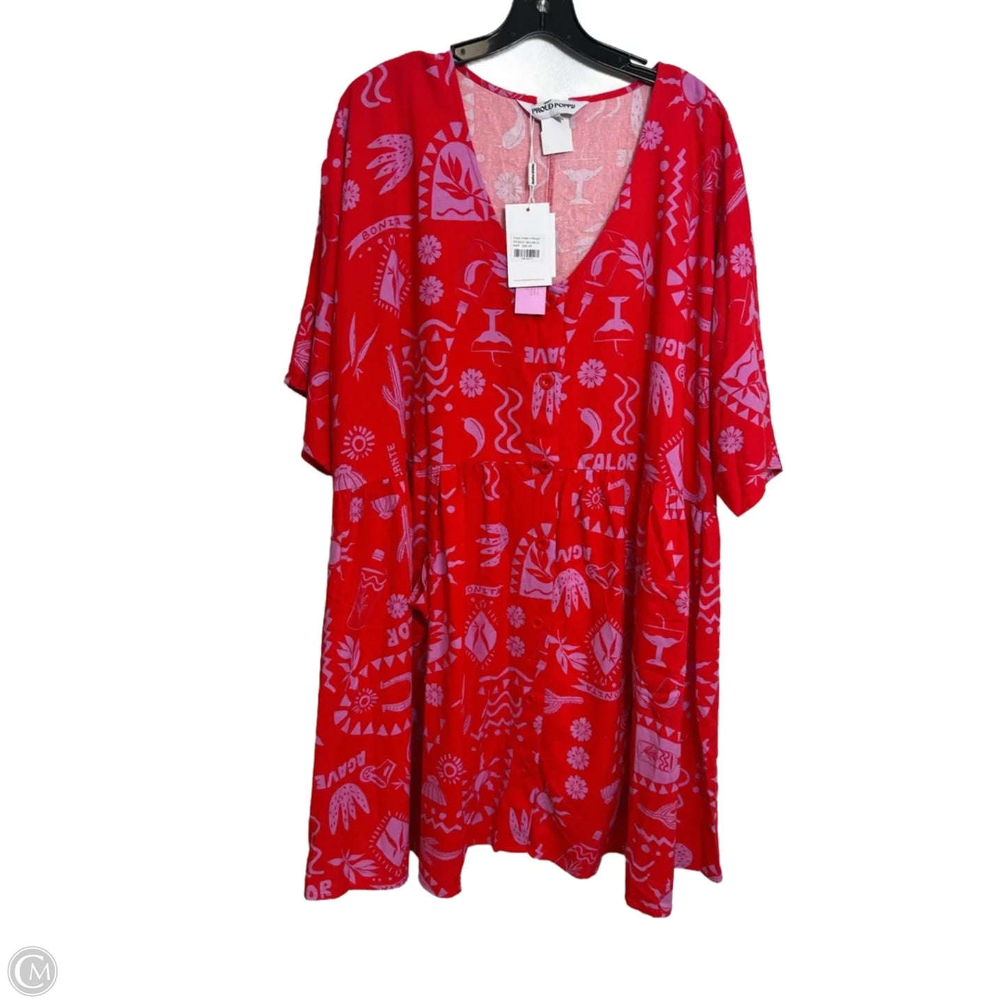 Dress Casual Short By Clothes Mentor In Red, Size: 18