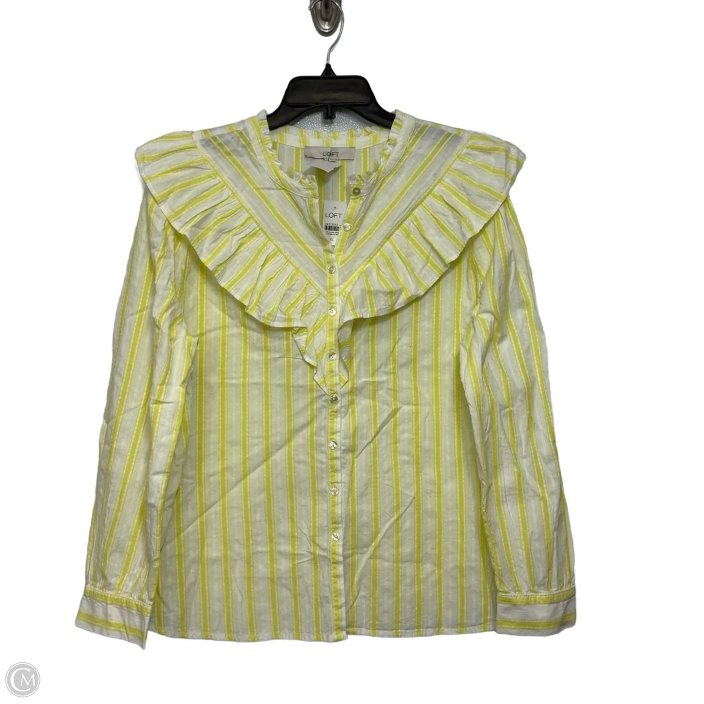 Top Long Sleeve Basic By Loft In Yellow, Size: Xl