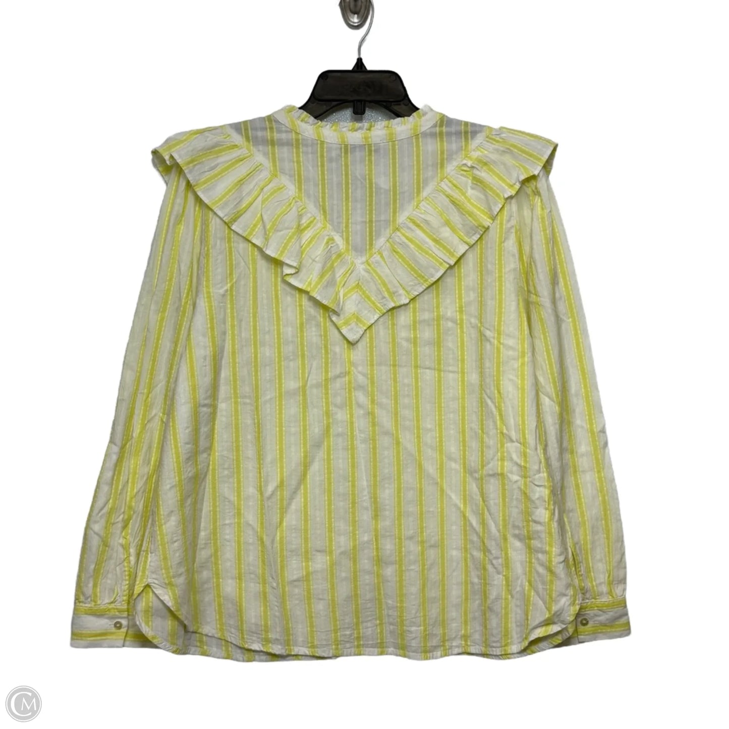Top Long Sleeve Basic By Loft In Yellow, Size: Xl
