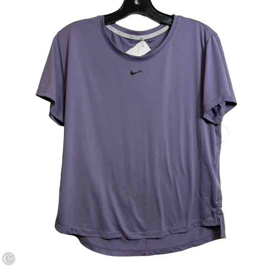 Athletic Top Short Sleeve By Nike In Purple, Size: M