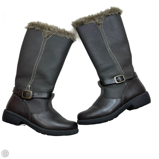 Boots Knee Flats By Clothes Mentor In Brown, Size: 9