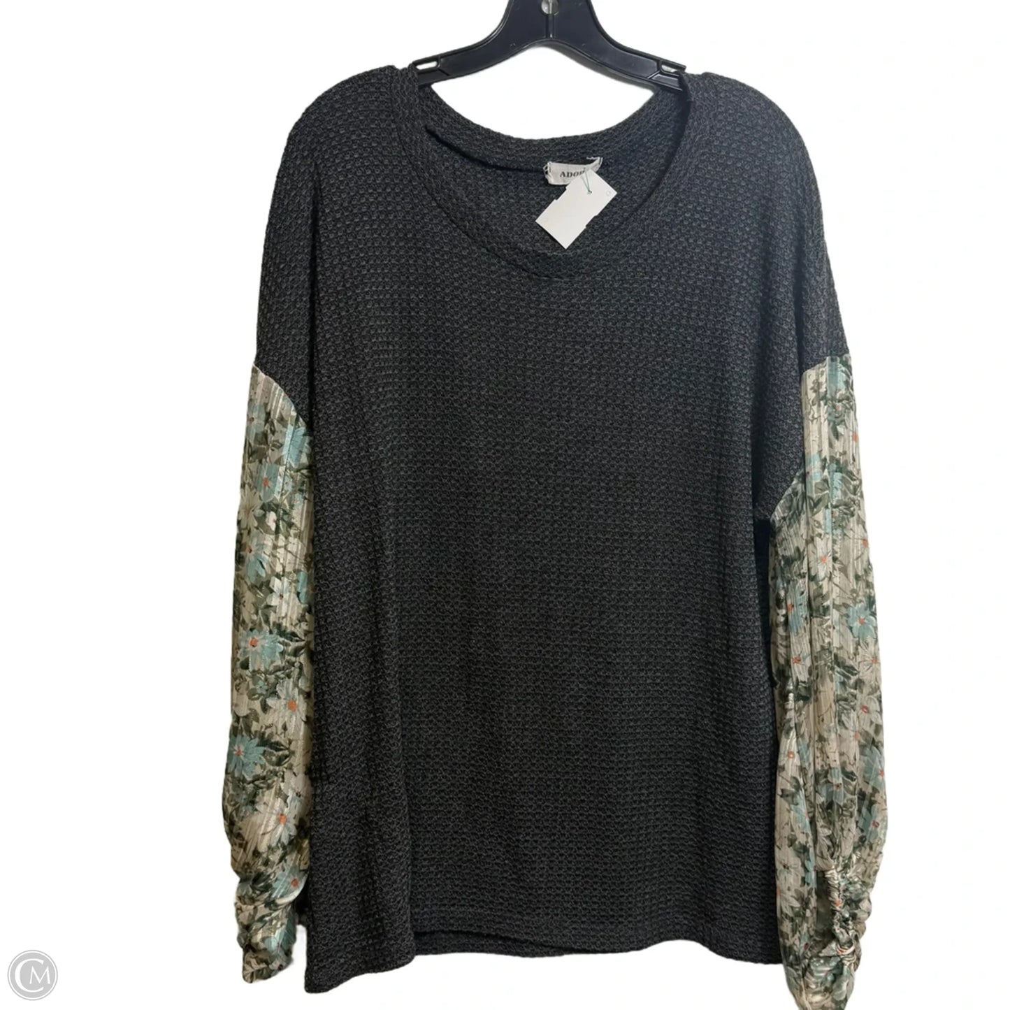 Top Long Sleeve Basic By Adora In Grey, Size: M