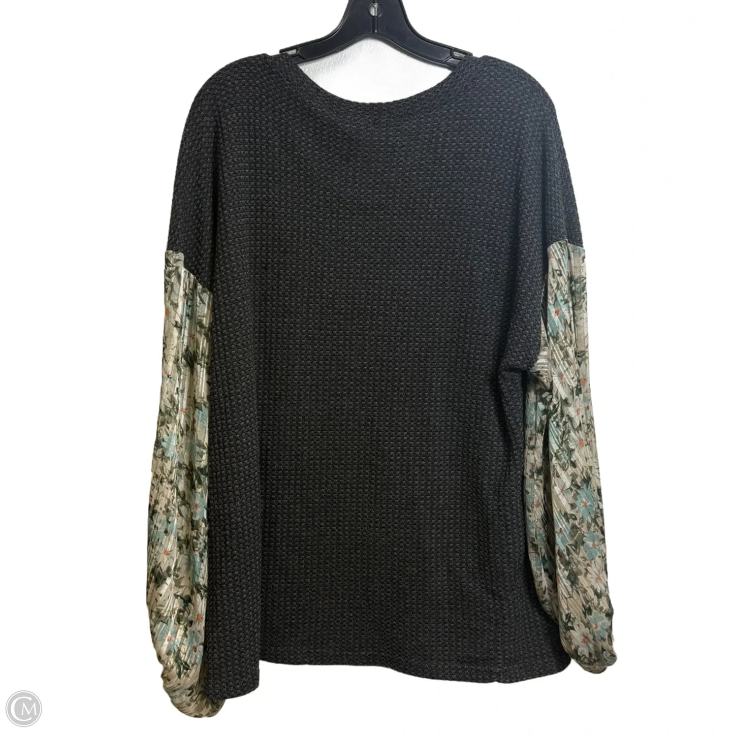 Top Long Sleeve Basic By Adora In Grey, Size: M