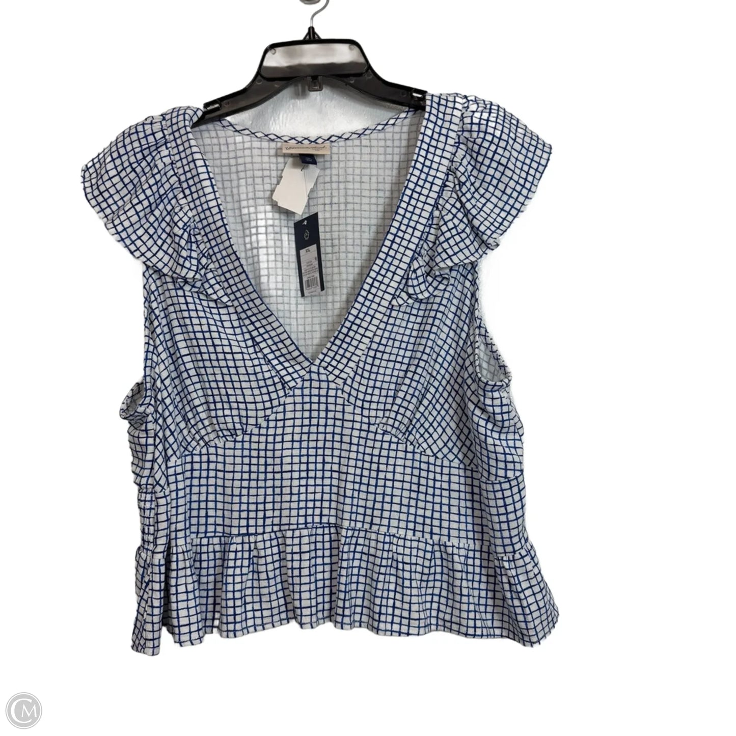 Top Sleeveless Basic By Universal Thread In Blue & White, Size: Xxl