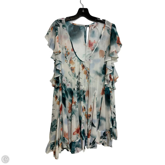 Sheer Top Sleeveless By Anthropologie In Floral Print, Size: L