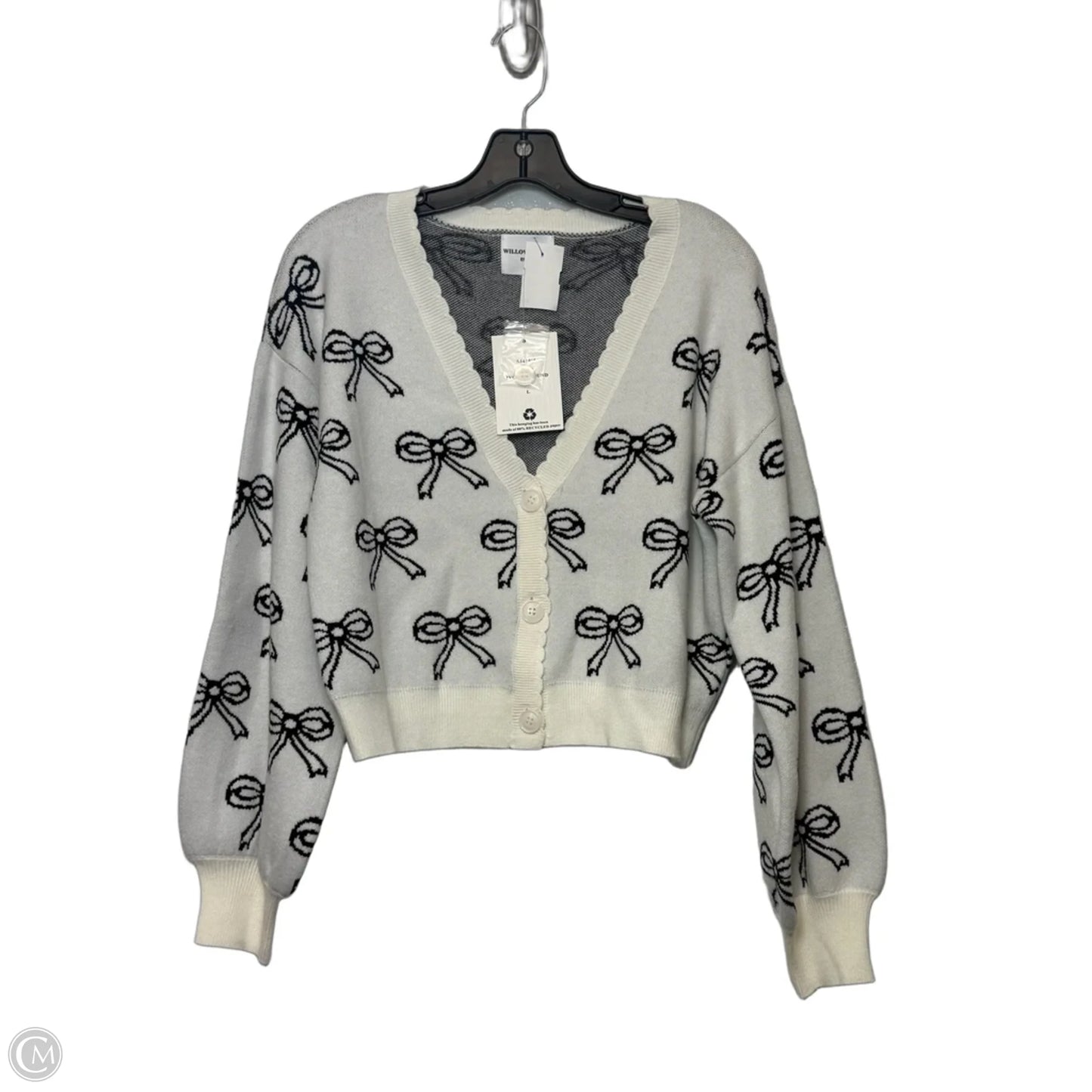 Cardigan By Clothes Mentor In White, Size: L