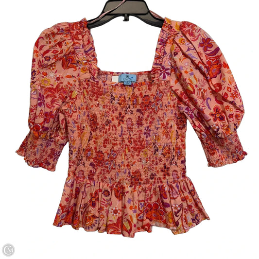 Top Short Sleeve By Cece In Orange, Size: M