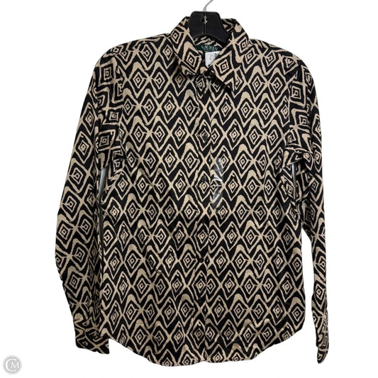 Top Long Sleeve Basic By Ralph Lauren In Black & Brown, Size: Xs