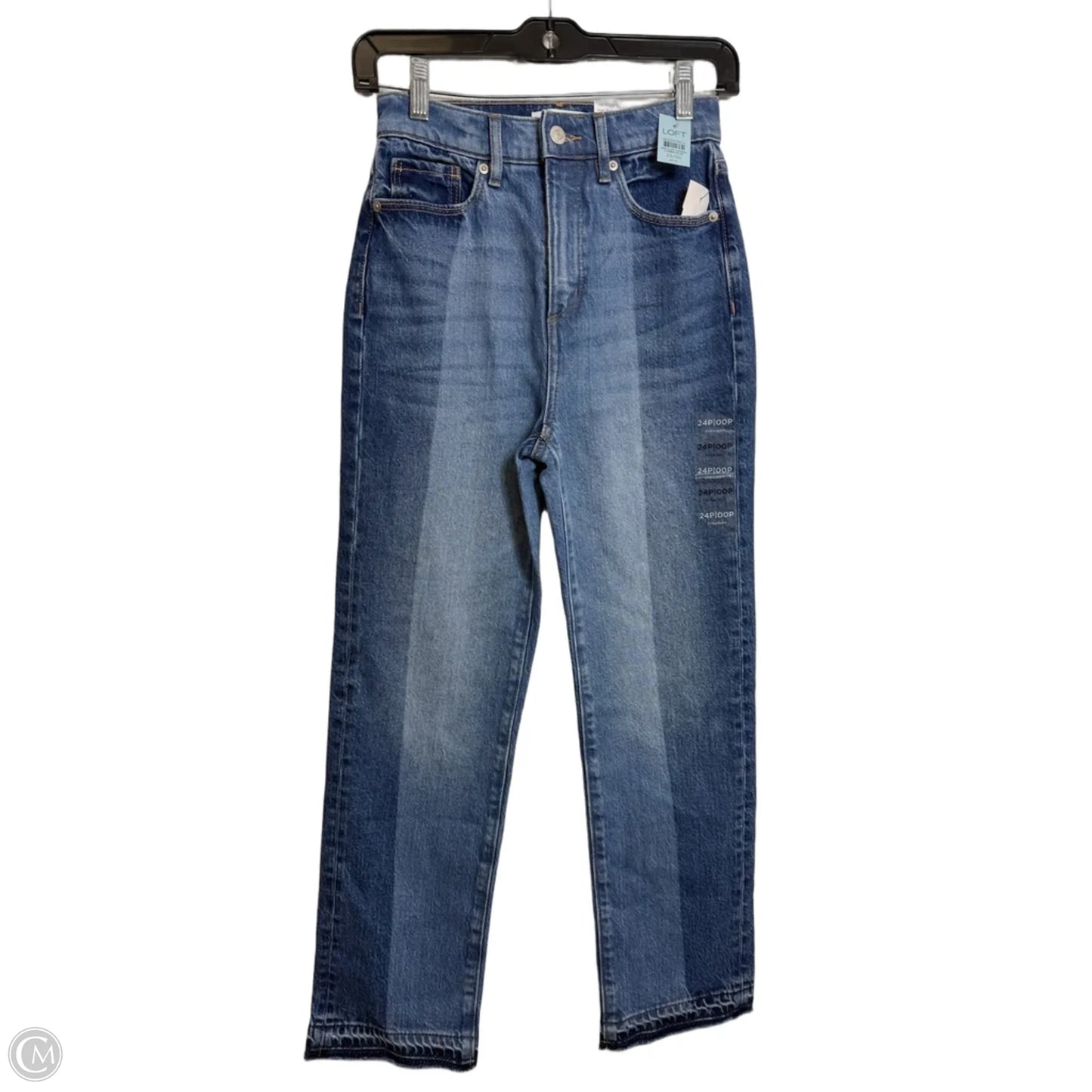 Jeans Straight By Loft In Blue Denim, Size: 0p