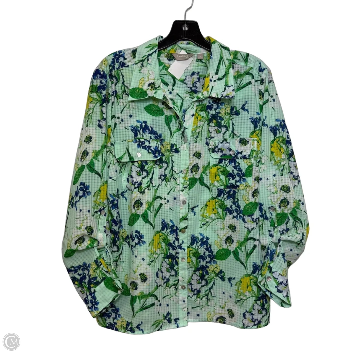 Top Long Sleeve Basic By Coral Bay In Green, Size: Xl