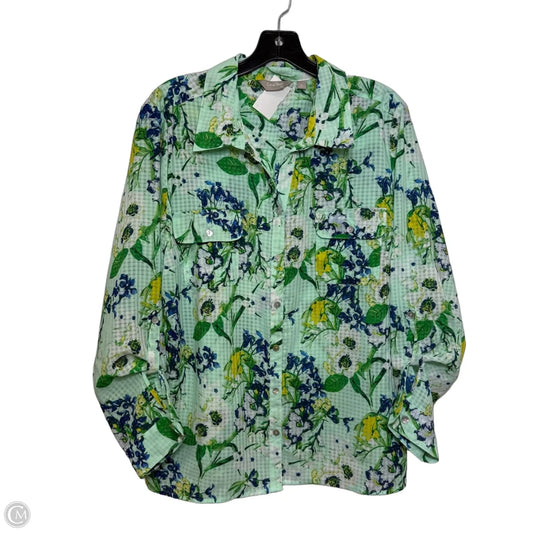 Top Long Sleeve Basic By Coral Bay In Green, Size: Xl
