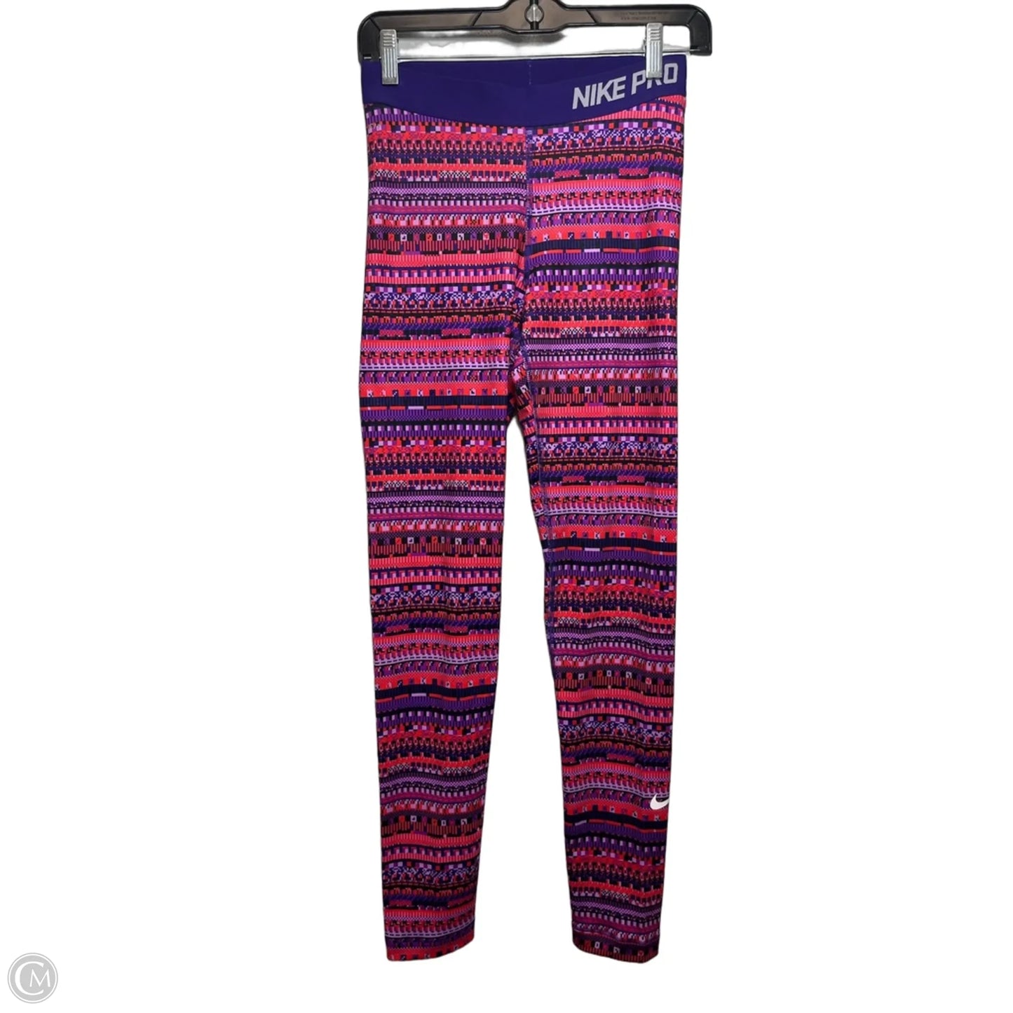 Athletic Leggings By Nike In Pink & Purple, Size: M