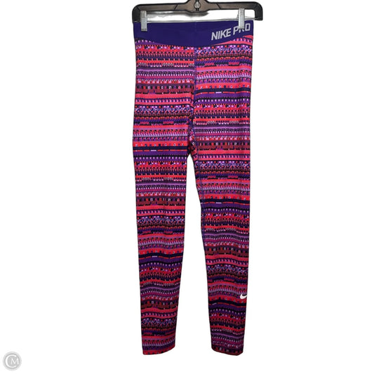 Athletic Leggings By Nike In Pink & Purple, Size: M