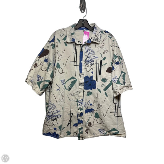Top Short Sleeve By Clothes Mentor In Tan, Size: L