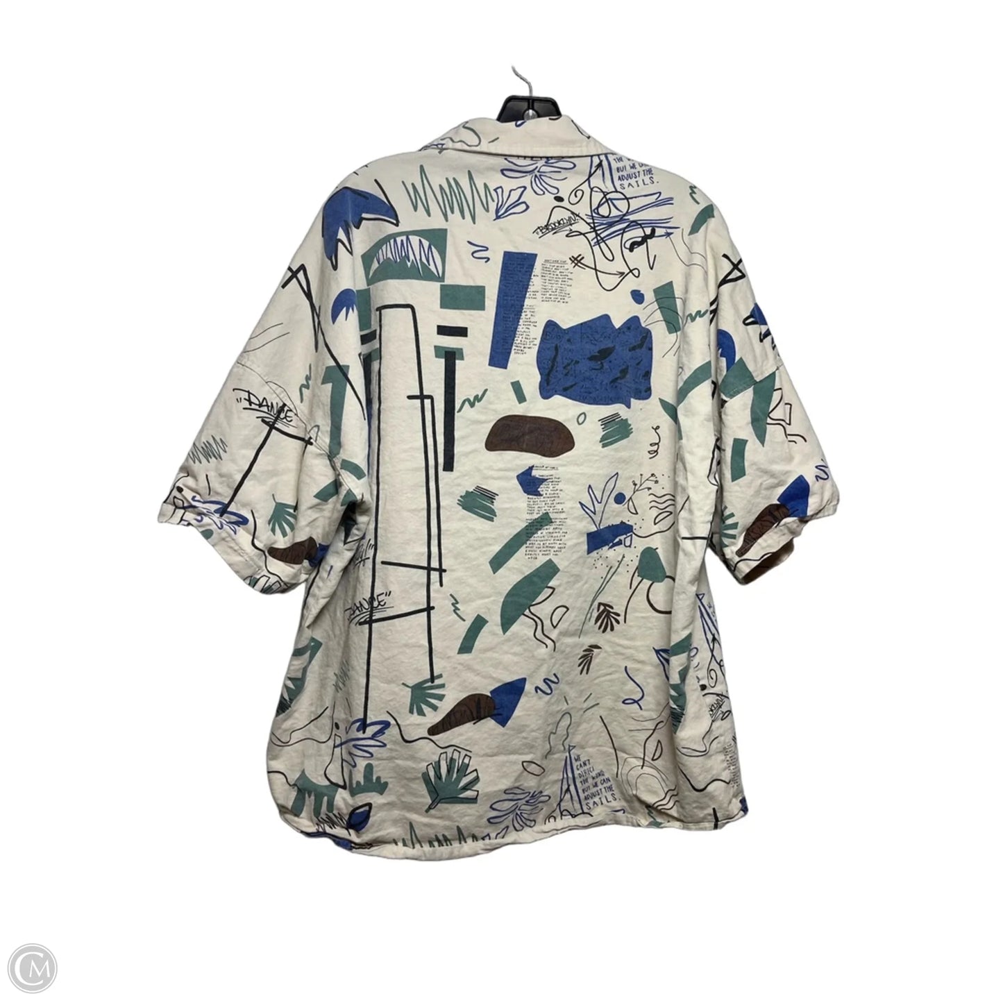 Top Short Sleeve By Clothes Mentor In Tan, Size: L