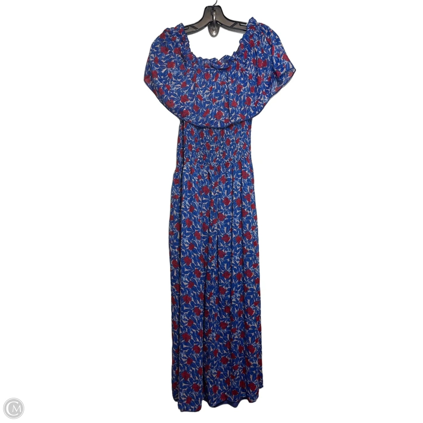 Dress Casual Maxi By Lucky Brand In Blue & Red, Size: S