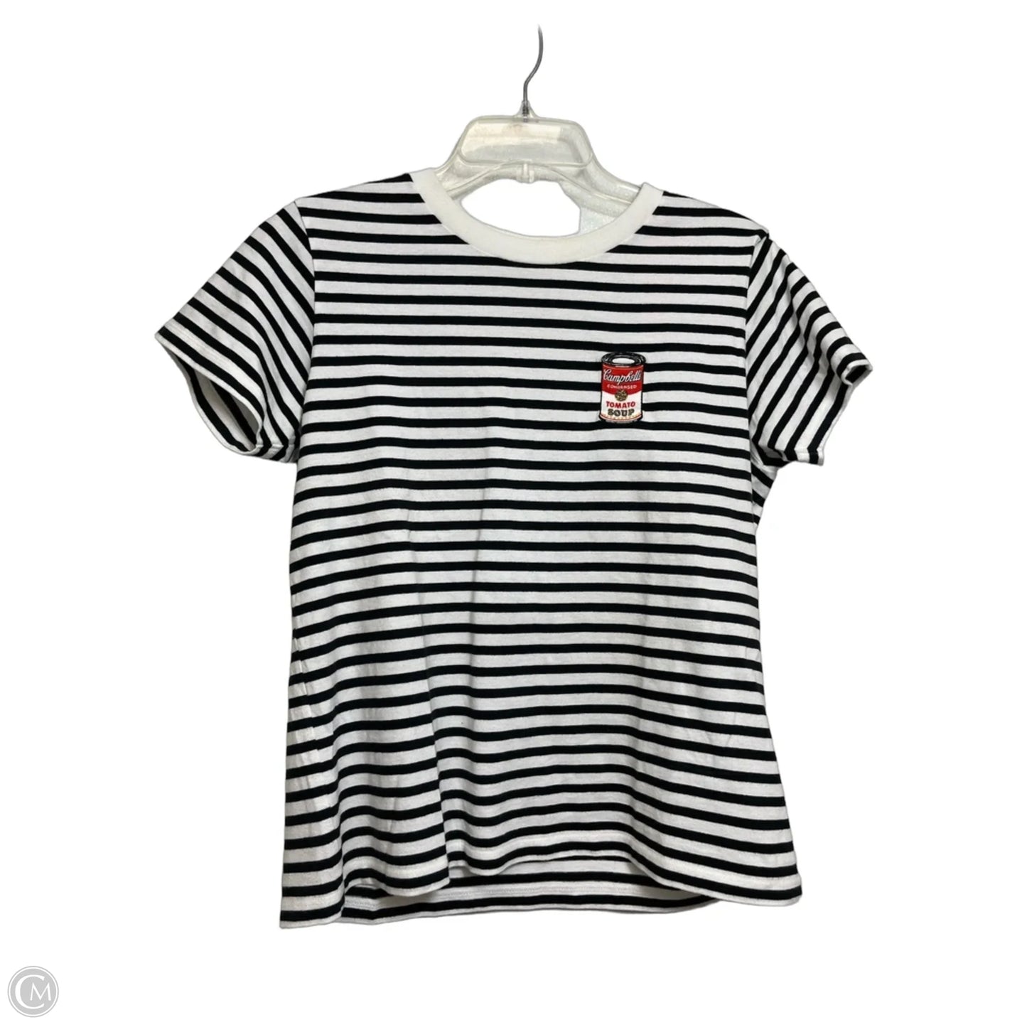 Campbells Soup Top Short Sleeve By Clothes Mentor In Striped Pattern, Size: M