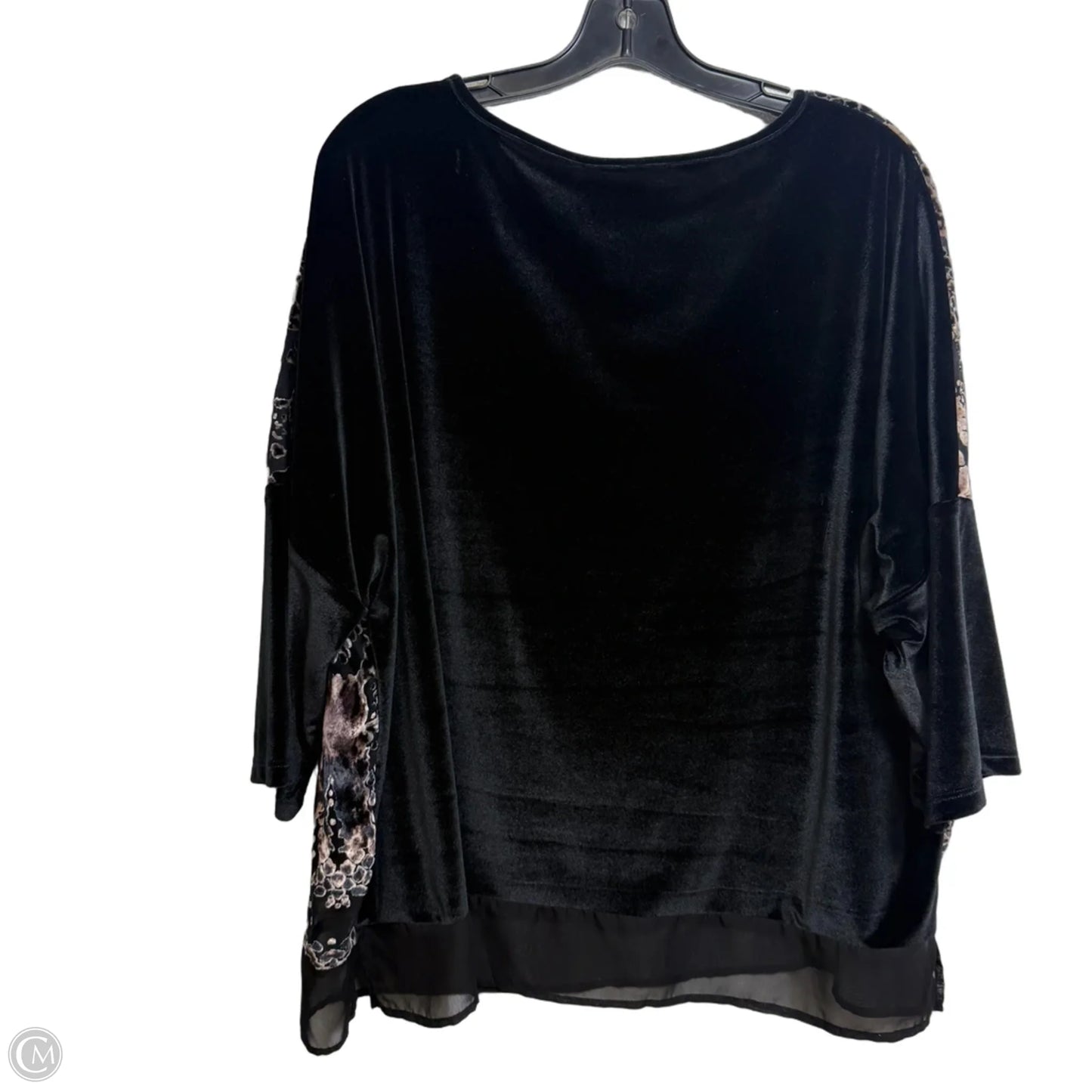 Top Long Sleeve Basic By Chicos In Black & Tan, Size: Xl