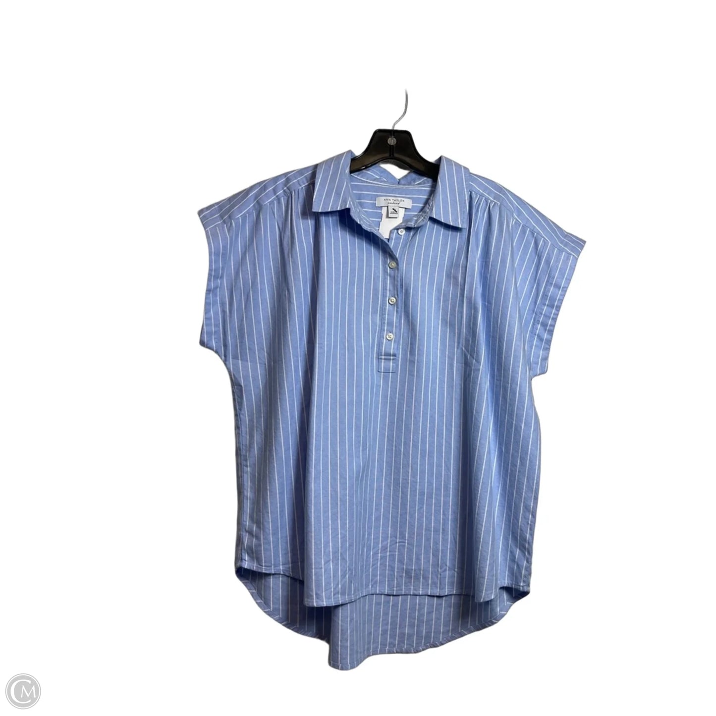 Top Short Sleeve Basic By Ann Taylor In Blue, Size: M