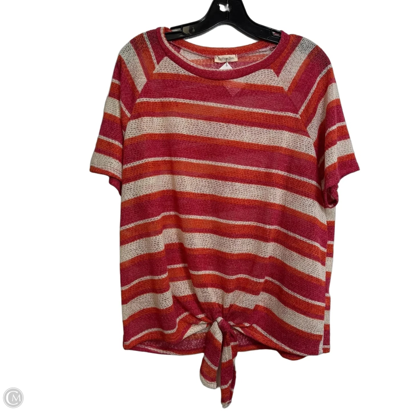 Top Short Sleeve Basic By Cotton Bleu In Orange & Pink, Size: M