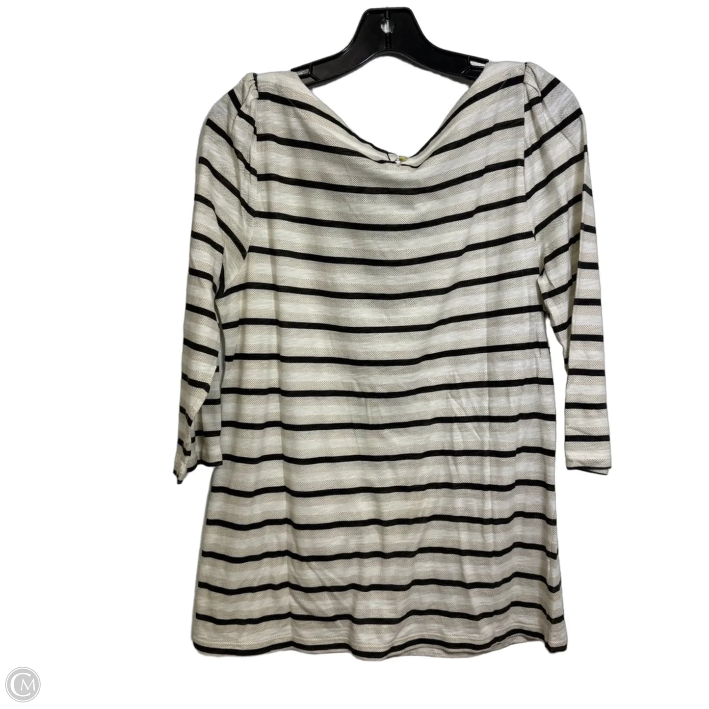 Top Long Sleeve Basic By Loft In Striped Pattern, Size: L