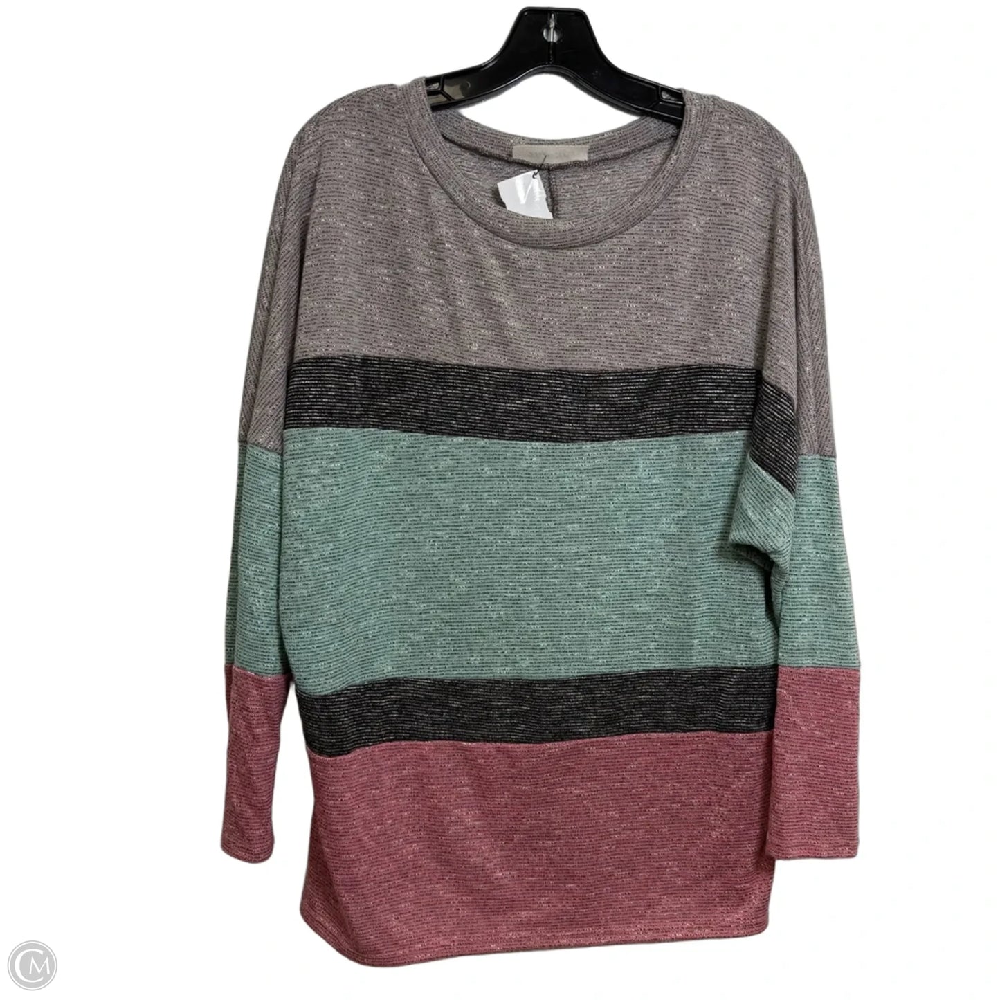 Top Long Sleeve Basic By Haptics In Grey, Size: S