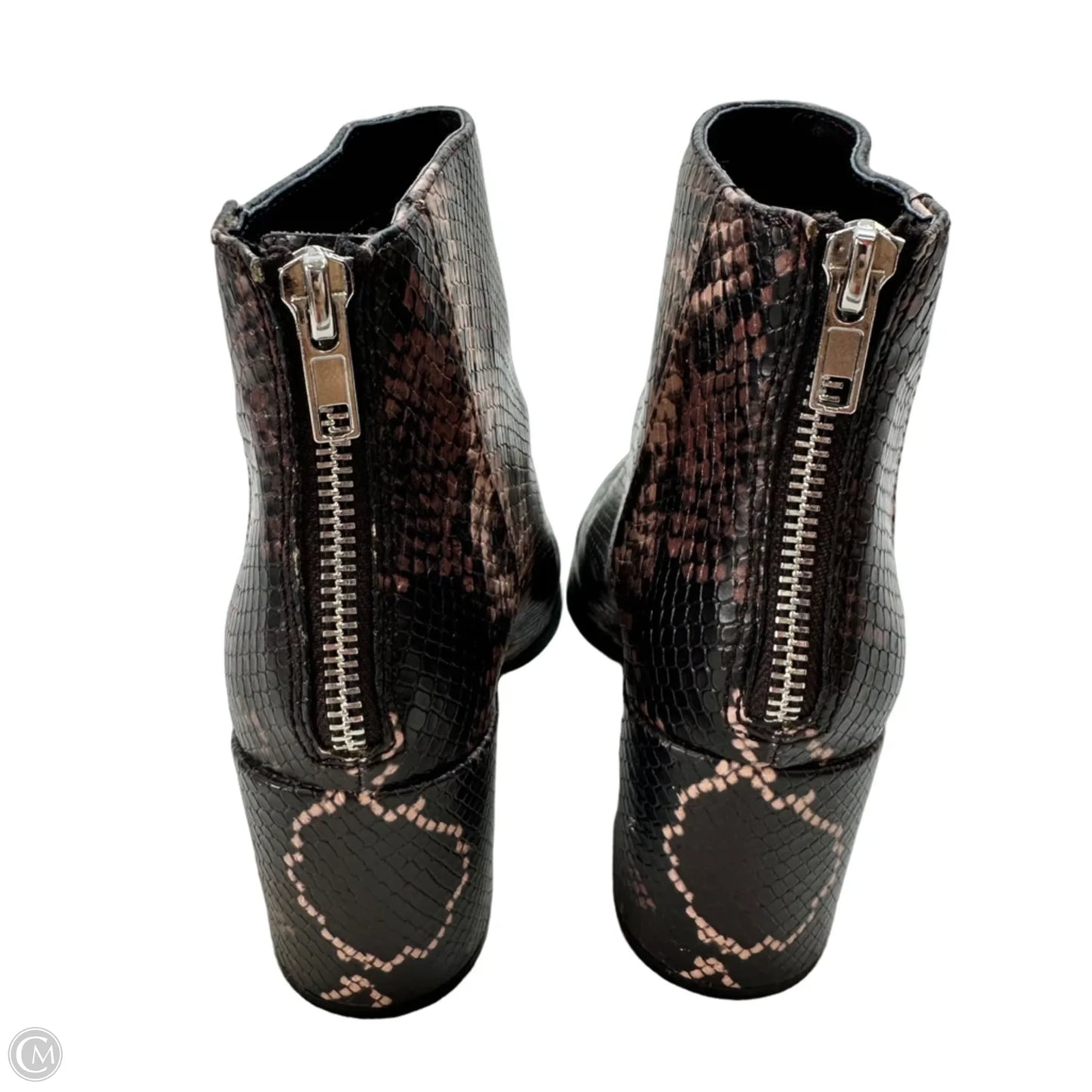 Boots Ankle Heels By Steve Madden In Snakeskin Print, Size: 5.5